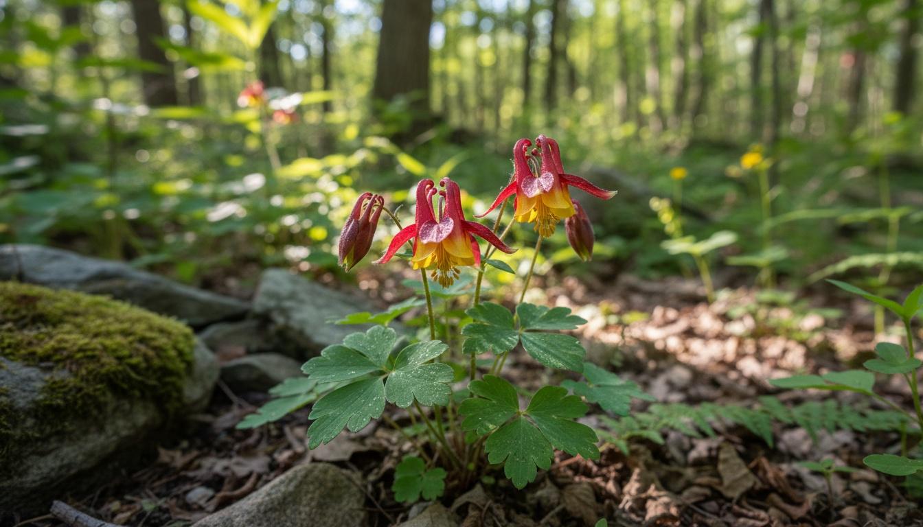 Eastern Red Columbine 'Little Lanterns' (Aquilegia Canadensis 'Little Lanterns') - Perennials
