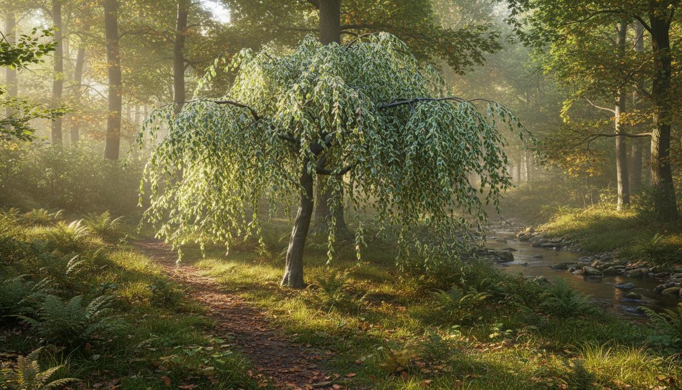 Variegated Hornbeam 'Foliis Argenteovarigatis Pendula' (Carpinus Betulus 'Foliis Argenteovarigatis Pendula') - Shade Trees