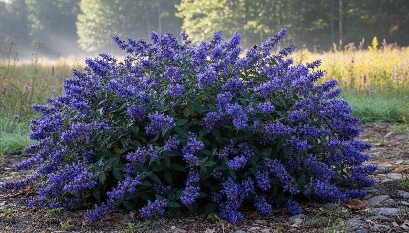 Bluebeard Blue Mist Or False Spirea 'Dark Knight' (Caryopteris X Clandonensis 'Dark Knight') - Ground Layers