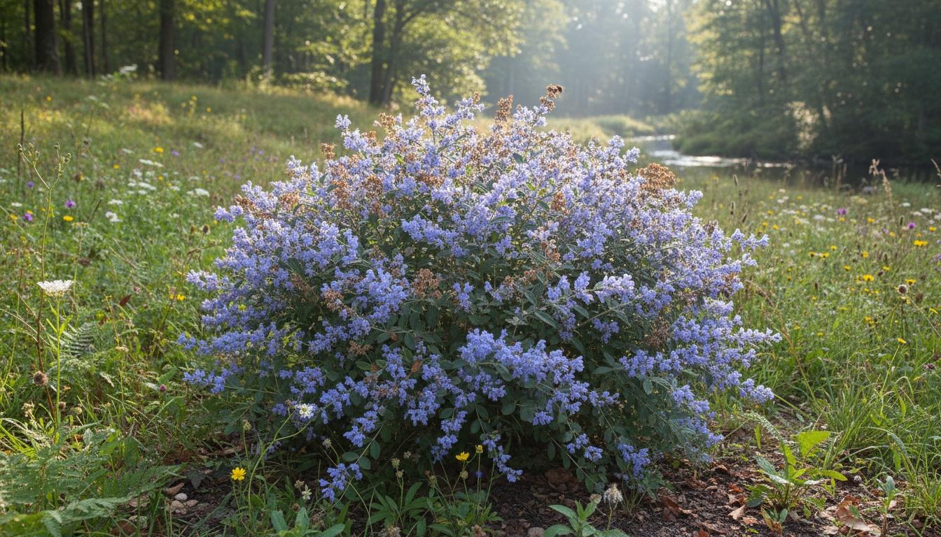 Bluebeard Blue Mist Or False Spirea 'Longwood Blue' (Caryopteris X Clandonensis 'Longwood Blue') - Perennials