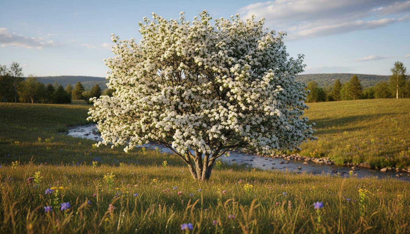 Flowering Hawthorne 'Snowbird' (Crataegus X Mordenensis 'Snowbird') - Flowering Trees