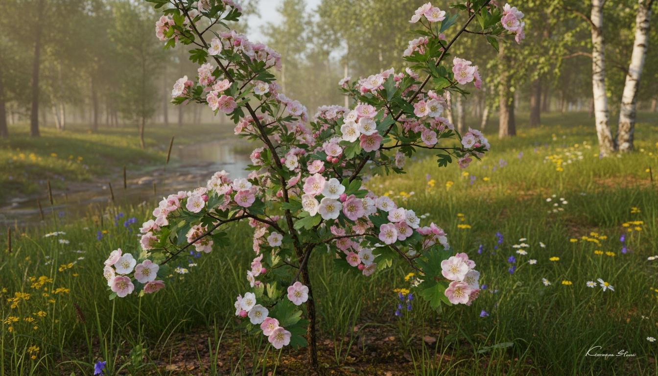 Flowering Hawthorne 'Toba' (Crataegus X Mordenensis 'Toba') - Flowering Trees