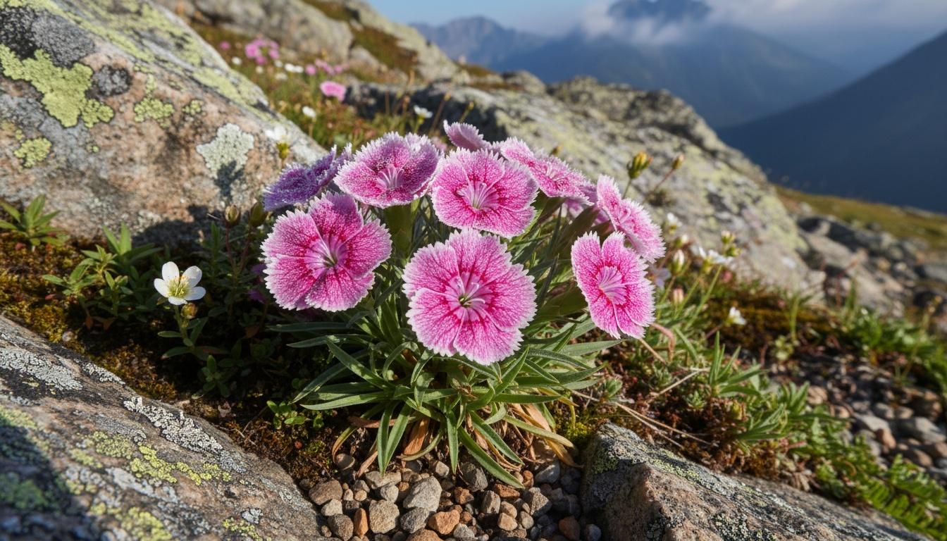 Pinks Carnation 'Kond1400K6' Mountain Frost™ Mountain Frost™ (Dianthus  Ruby Glitter Pp33461 'Kond1400K6') - Perennials