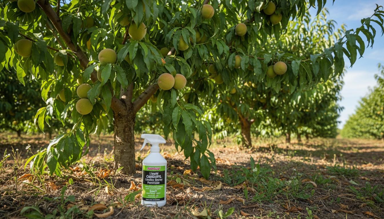 (Sevin®) For Aphids Mealybugs Leafhoppers Scale Peach Tree Borer (Ferti-Lome® Liquid Carbaryl Garden Spray Pesticide) - Fruit Trees