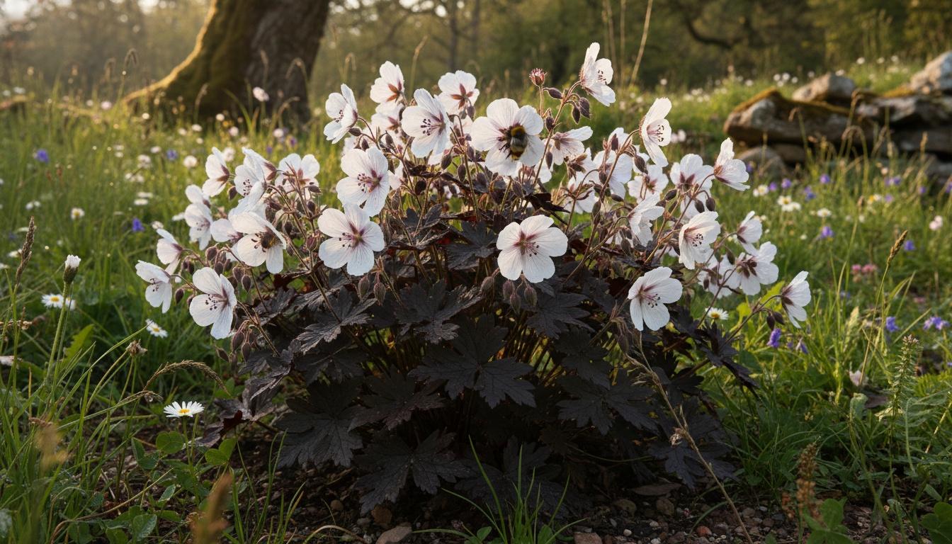 Hardy Geranium Cranesbill 'Midnight Ghost' (Geranium Pratense Ppaf 'Midnight Ghost') - Perennials