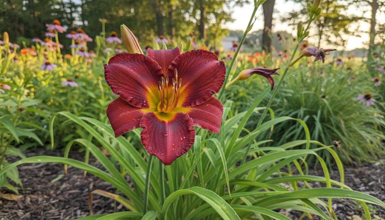 Red Daylily Midsummer Rebloomer 'Pardon Me' (Hemerocallis 'Pardon Me') - Perennials