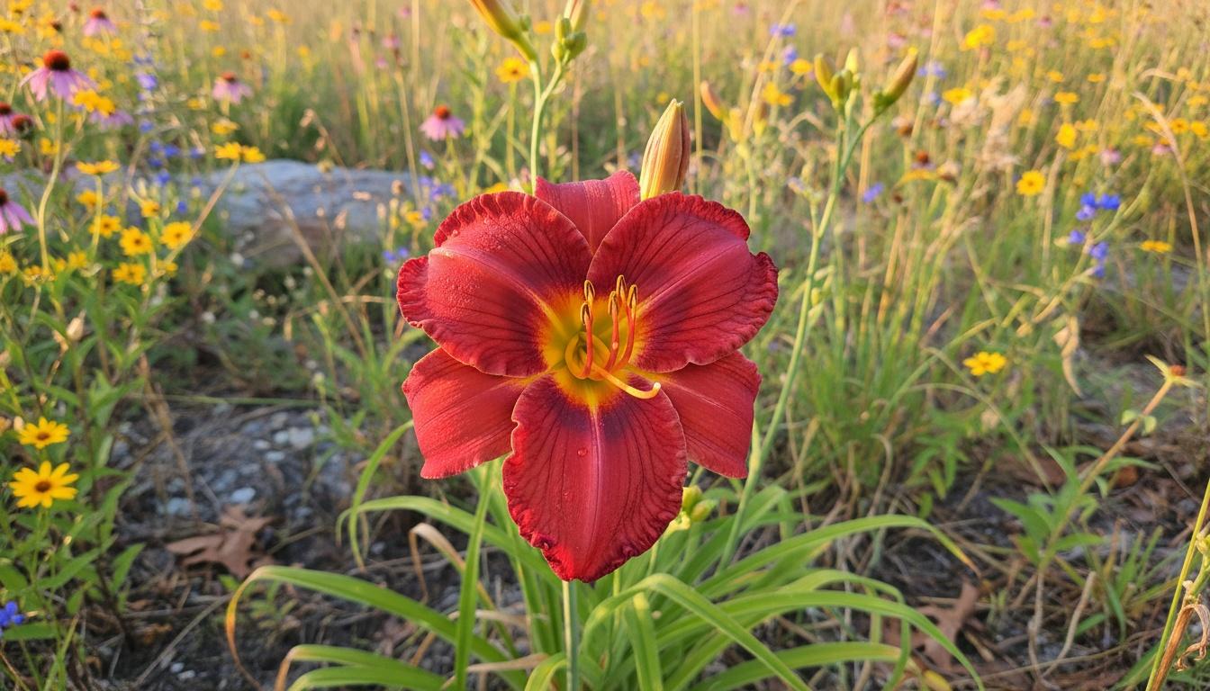 Red Daylily Midsummer 'Prairie Wildfire' (Hemerocallis 'Prairie Wildfire') - Perennials