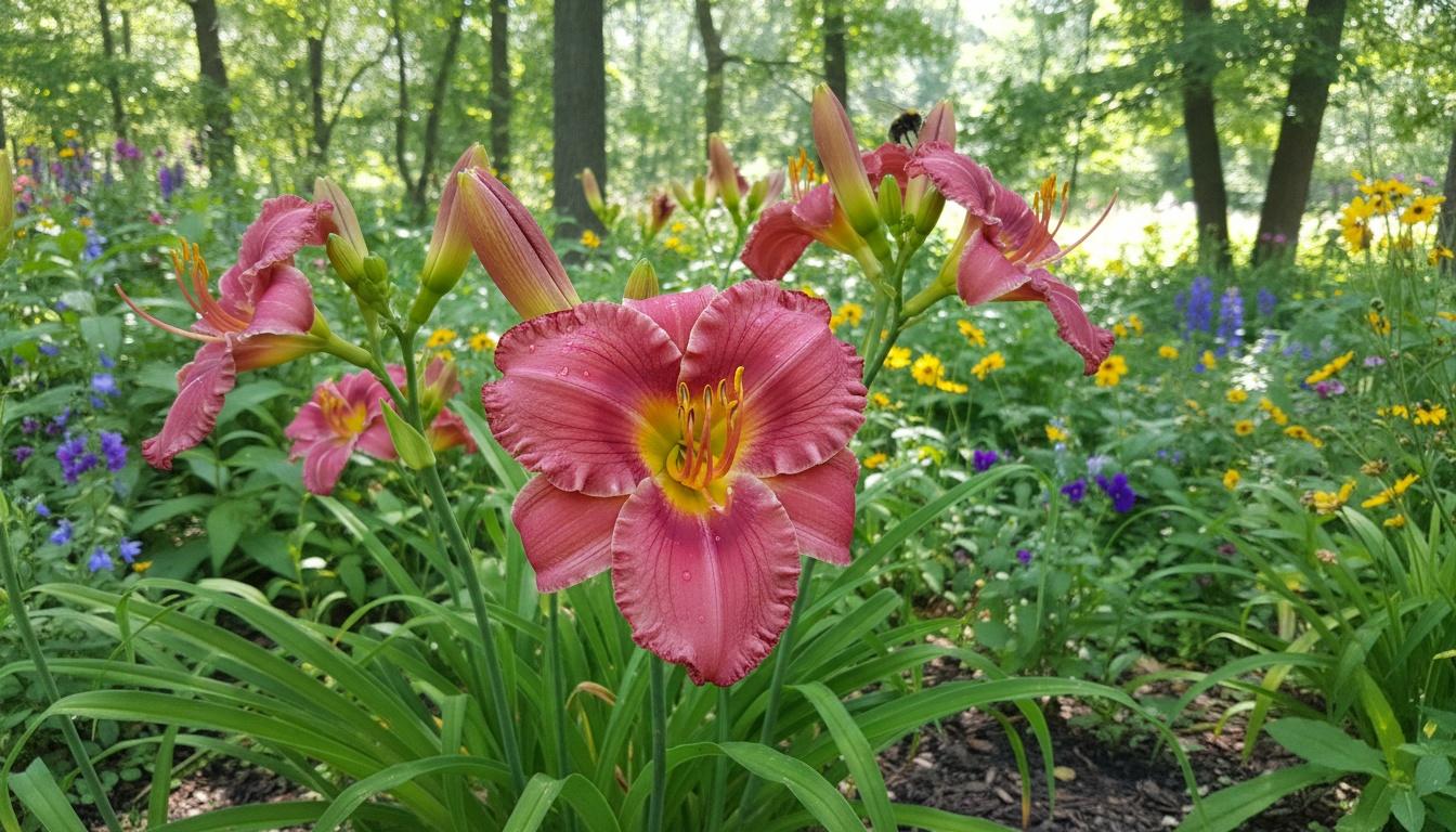 Deep Pink Daylily Midsummer Everbloomer 'Passionate Returns' (Hemerocallis Pp20002 'Passionate Returns') - Perennials