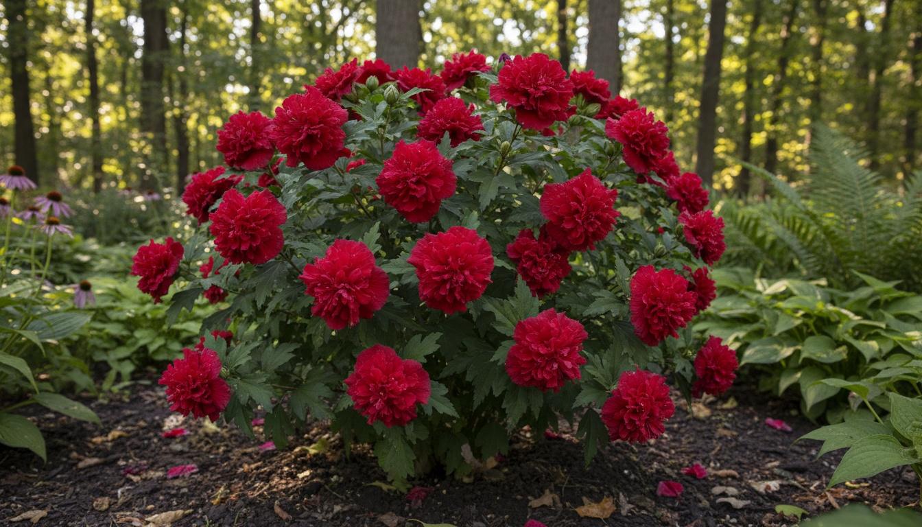 Double Red Rose Of Sharon 'Mindour1' Pp30101 French Cabaret™ Pp30101 French Cabaret™ (Hibiscus Syriacus  Red 'Mindour1') - Flowering Trees