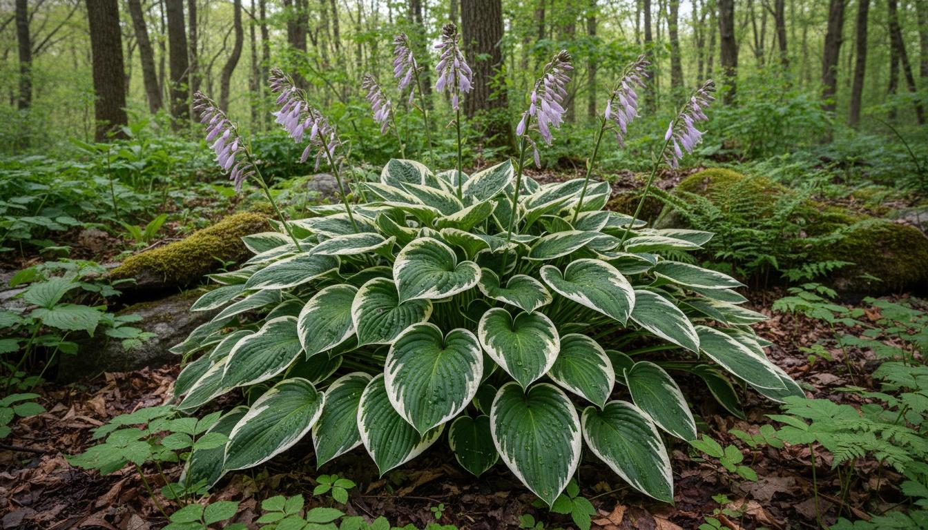 Hosta Plantain Lily 'Broad Band' (Hosta 'Broad Band') - Perennials