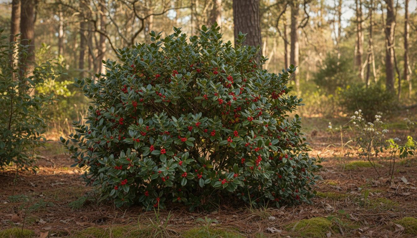 Dwarf Burford Holly (Ilex Cornuta 'Dwarf Burford') - Ground Layers
