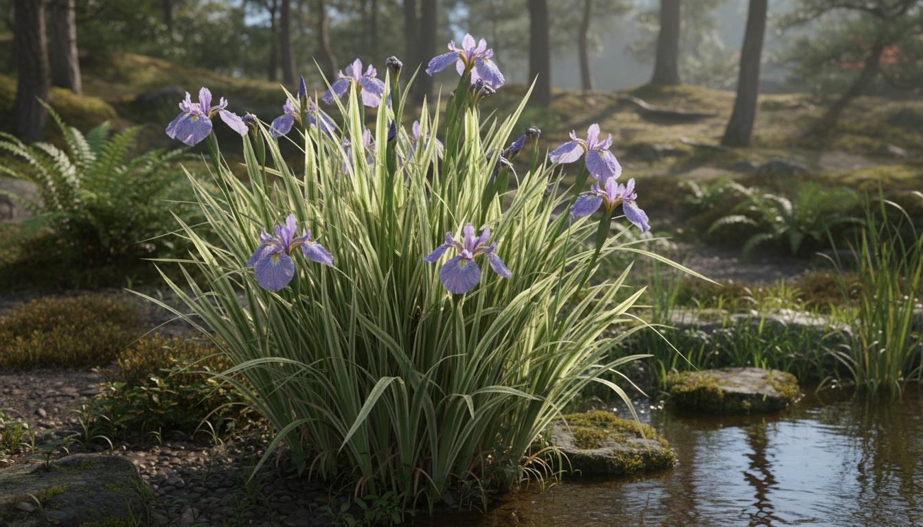 Variegated Japanese Water Iris (Iris Ensata Variegata) - Perennials