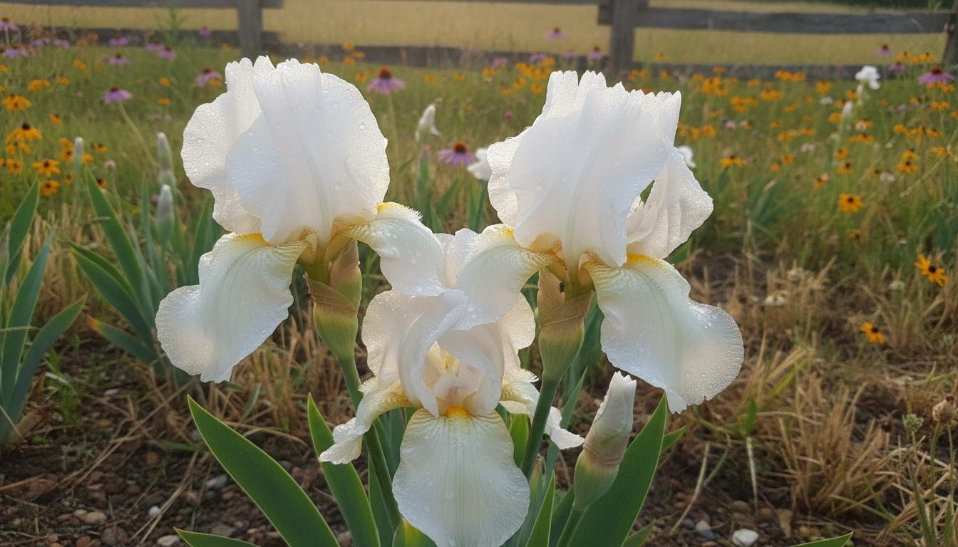 White Bearded Iris Rebloomer 'Immortality' (Iris Germanica 'Immortality') - Perennials