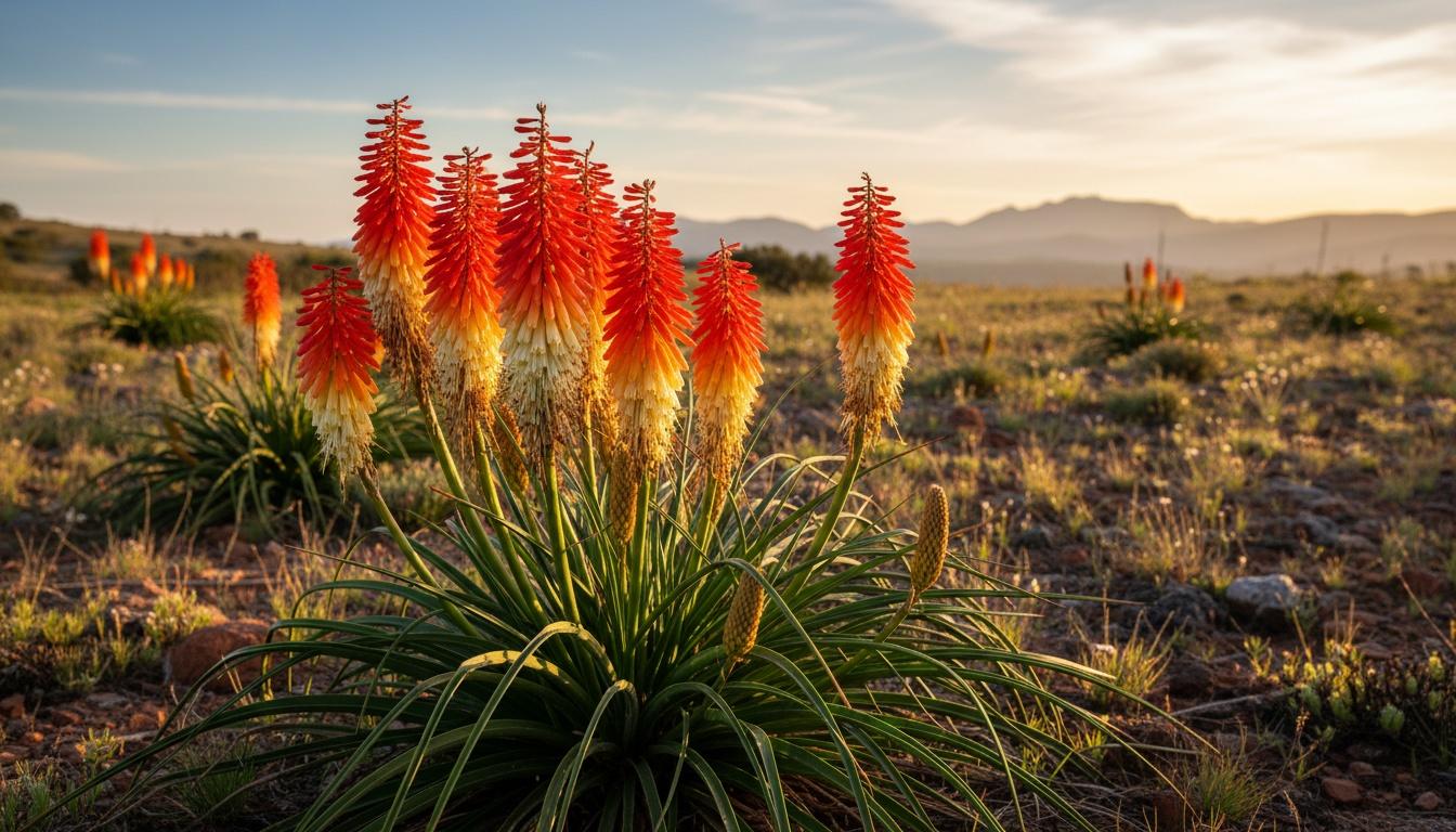 Red Hot Poker Torch Lily 'Flamenco' (Kniphofia Uvaria 'Flamenco') - Perennials