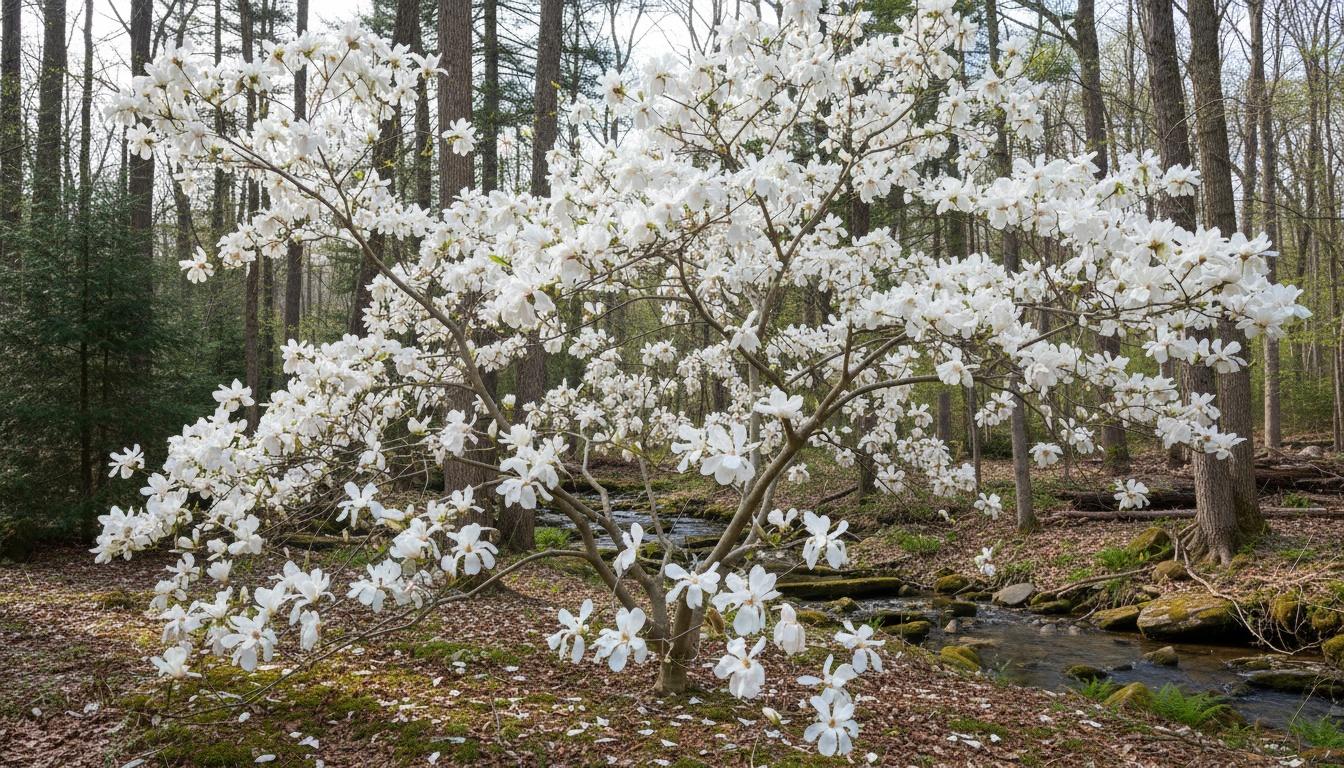 White Loebner Magnolia 'Merrill' (Magnolia X Loebneri 'Merrill') - Flowering Trees
