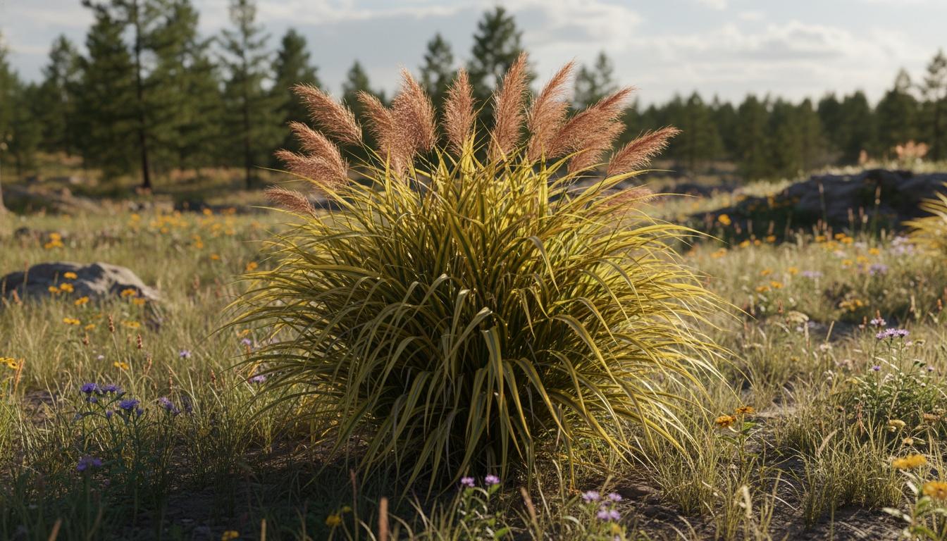 Dwarf Maiden Grass 'Gold Bar' (Miscanthus Sinensis 'Gold Bar') - Grasses