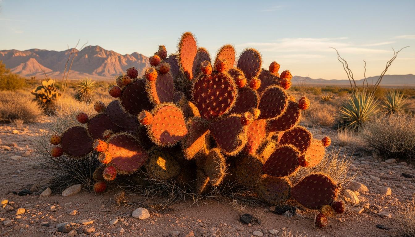 Prickly Pear Cactus 'Garnet Glow' (Opuntia Walk In Beauty™ 'Garnet Glow') - Succulents