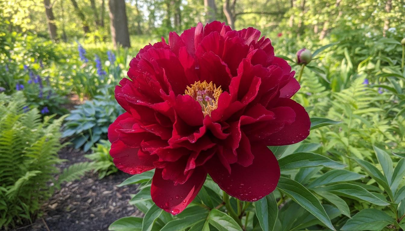 Red Peony 'Karl Rosenfield' (Paeonia 'Karl Rosenfield') - Perennials