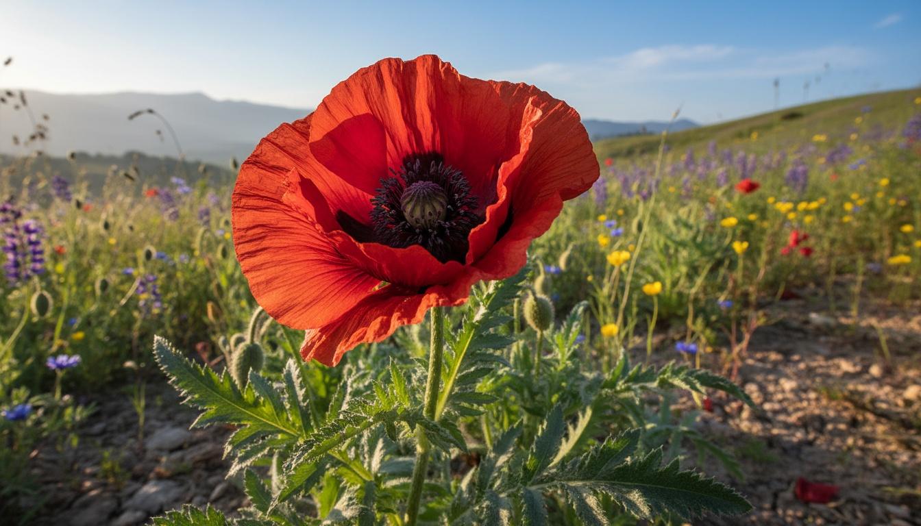 Oriental Poppy 'Beauty Of Livermore' (Papaver Orientale 'Beauty Of Livermore') - Perennials