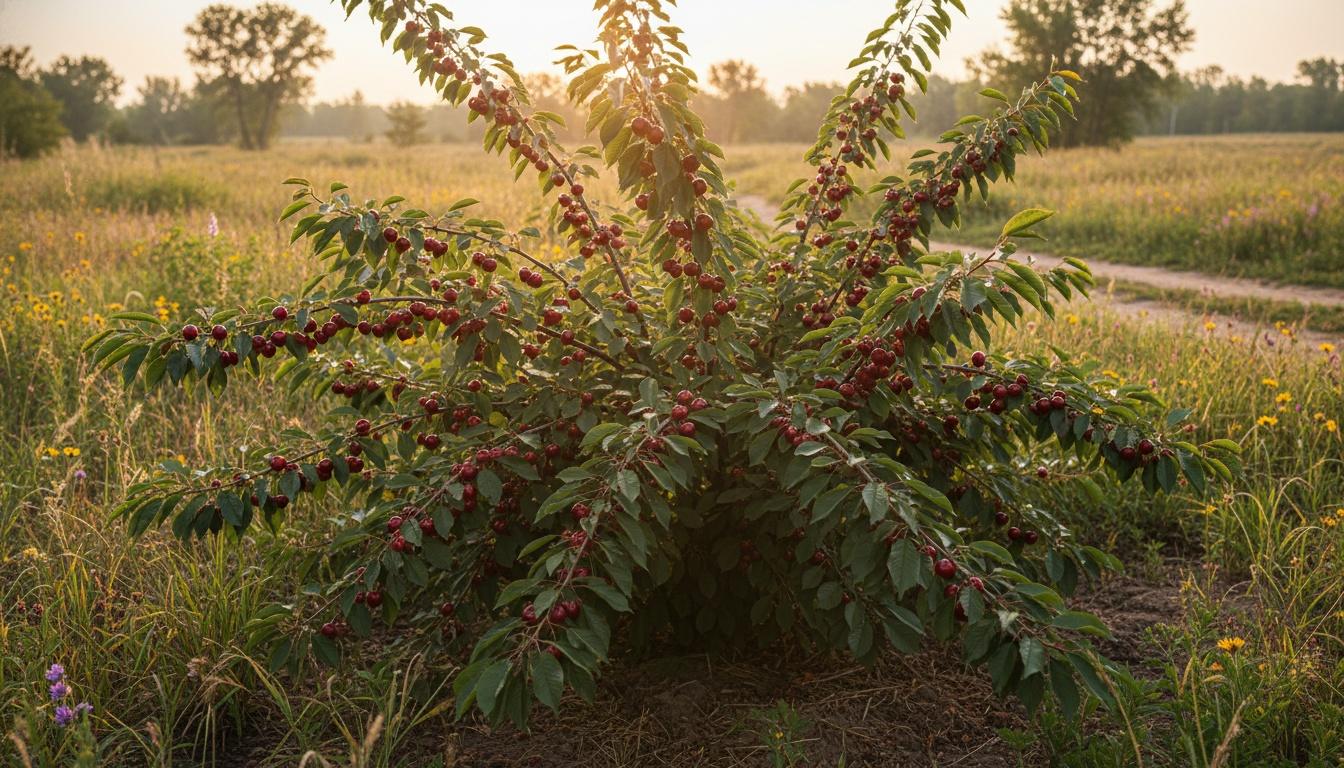 Cherry Bush 'Carmine Jewel' (Prunus Fruticosa X Cerasus 'Carmine Jewel') - Ground Layers
