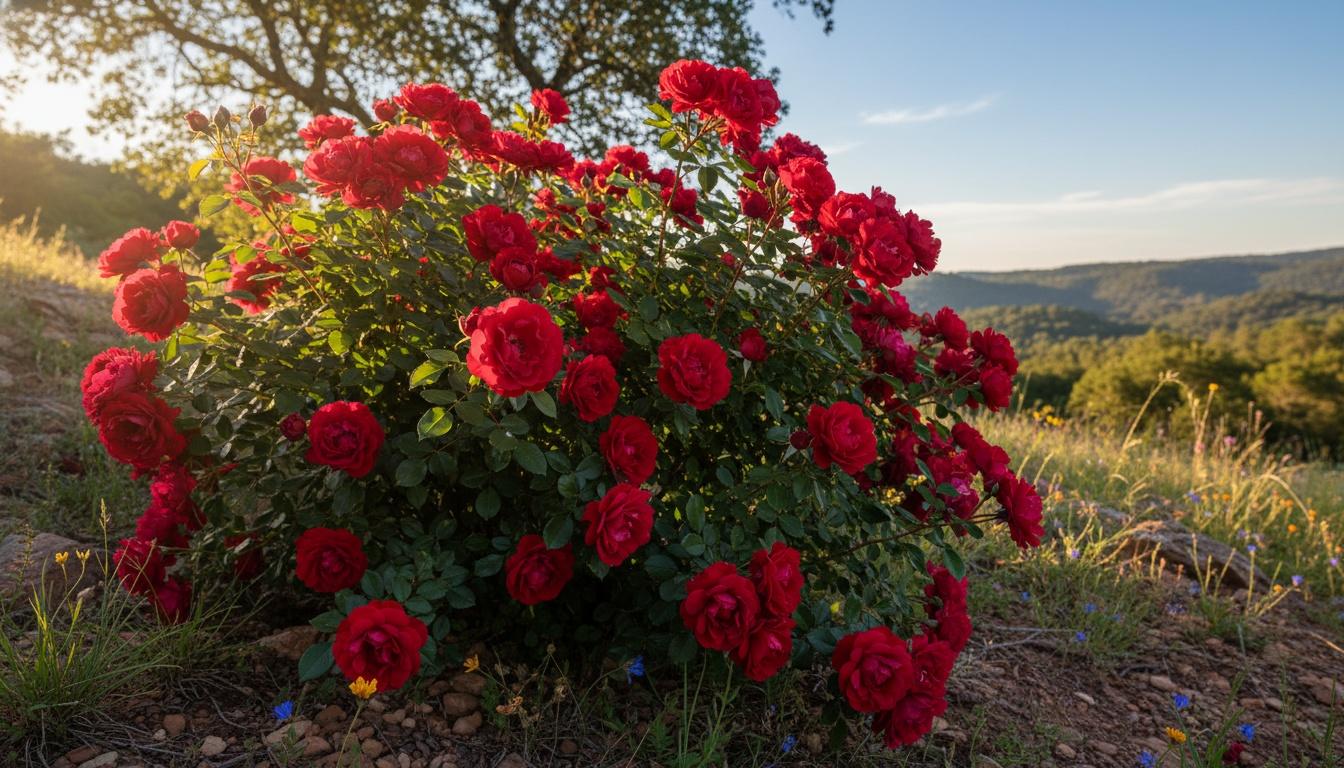 Red Shrub Roses 'Meipoeporia' Oso Easy® Oso Easy® (Rosa  Double Red Rose Pp26298 'Meipoeporia') - Ground Layers