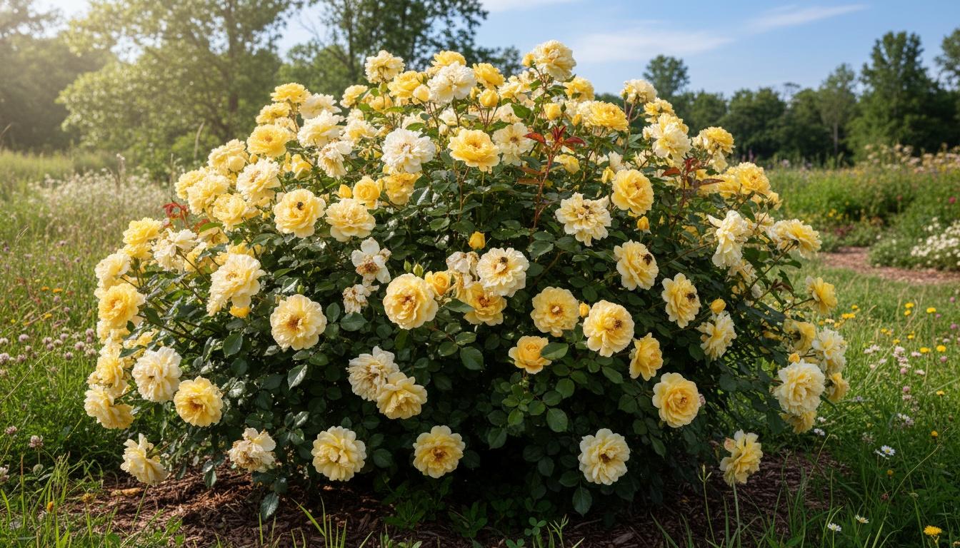 Yellow Shrub Roses 'Srpylwko' Easy Bee-Zy™ Easy Bee-Zy™ (Rosa  Knock Out Pp35465 'Srpylwko') - Ground Layers