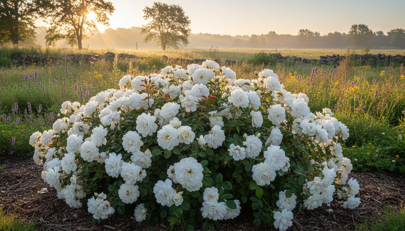 White Shrub Roses 'Meiradena' Icecap™ Icecap™ (Rosa  Pp26790 'Meiradena') - Ground Layers