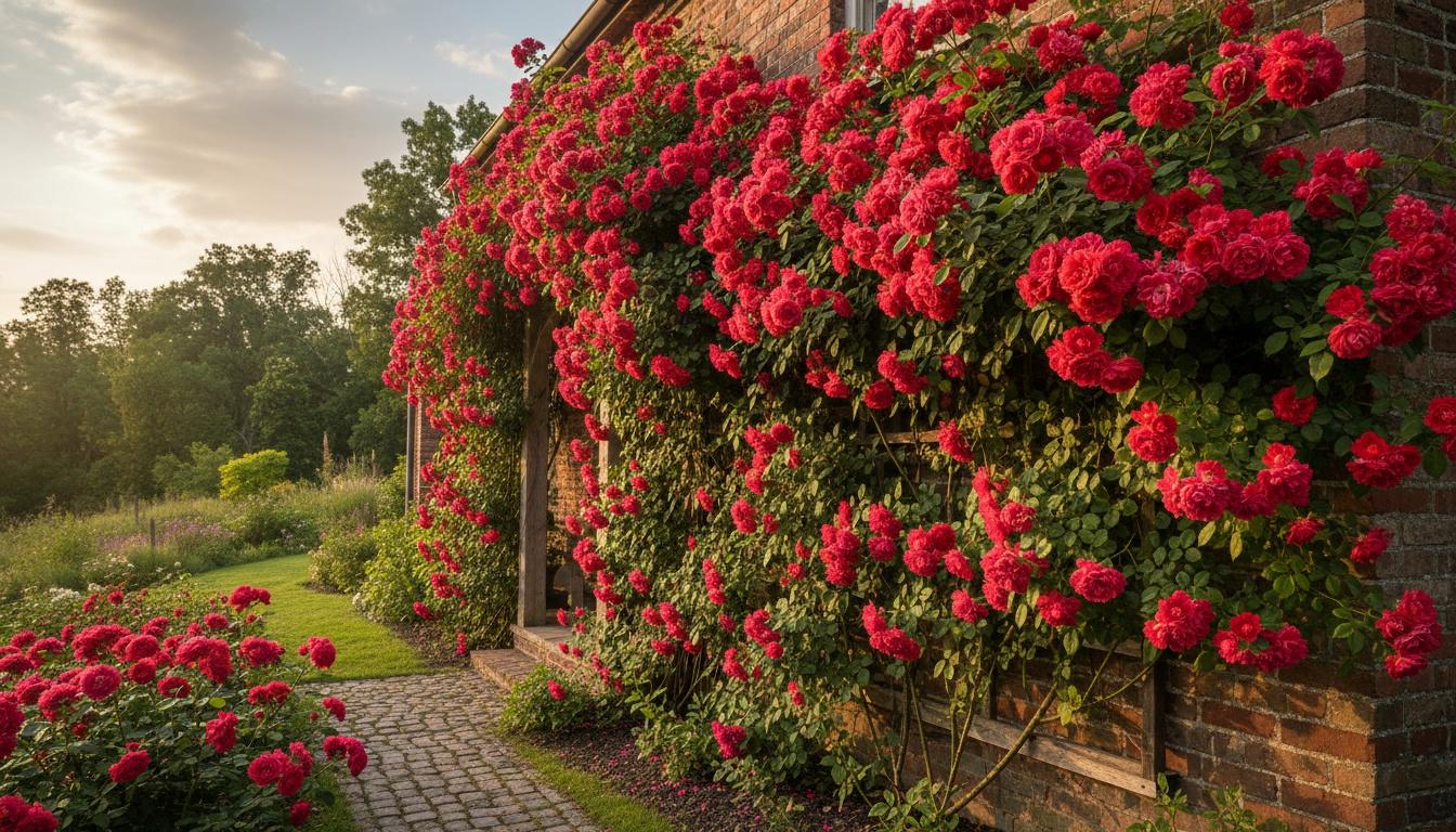 Red Floribunda Roses 'Meitraligh' Brick House® Brick House® (Rosa  Pp30141 'Meitraligh') - Ground Layers