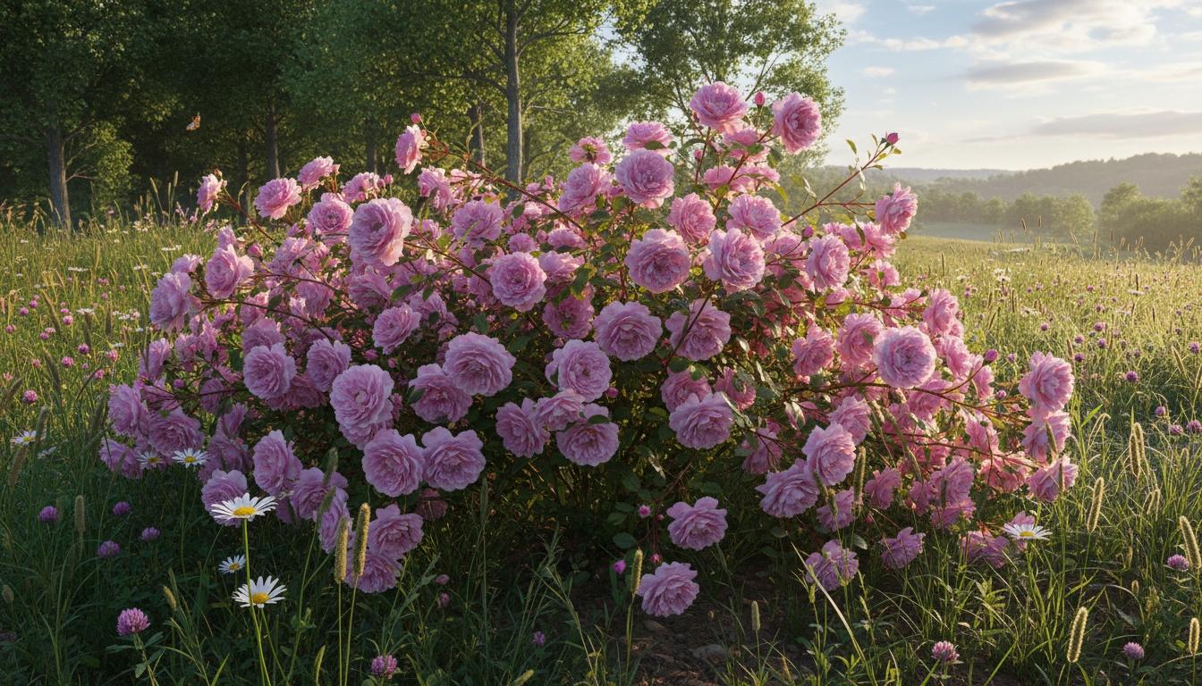 Fragrant Lilac Pink Shrub Rose 'Therese Bugnet' (Rosa 'Therese Bugnet') - Ground Layers