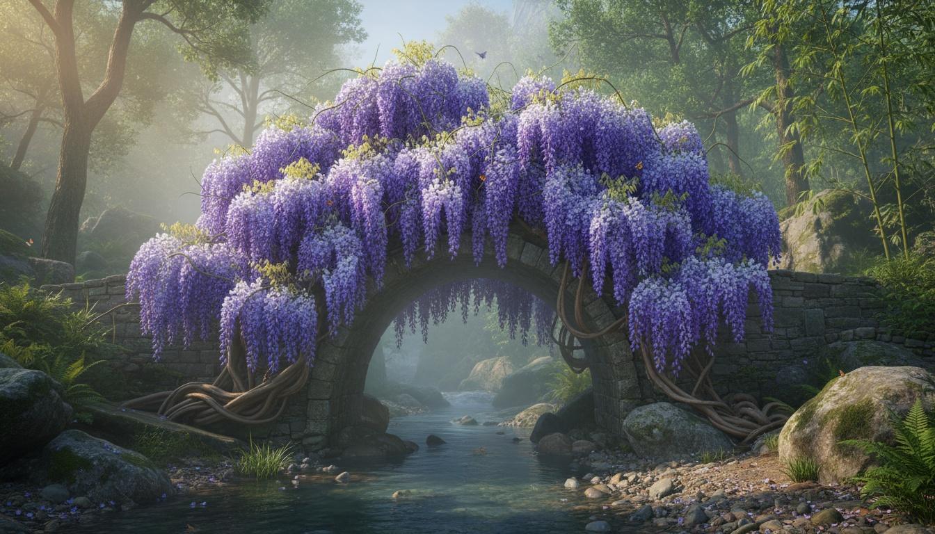 Blueish - Purple Chinese Wisteria 'Blue Fountain' (Wisteria Sinensis 'Blue Fountain') - Ground Layers