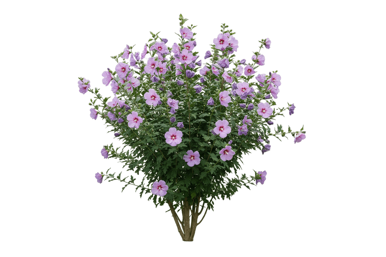 Lavender Chiffon® Rose Of Sharon (Hibiscus Syriacus Lavender Chiffon 'Notwoodone') - Ground Layers