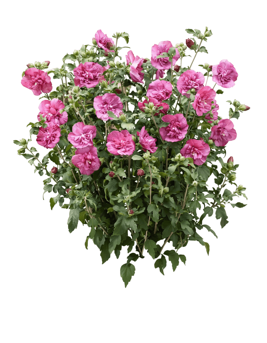 Magenta Chiffon® Rose Of Sharon Standard (Hibiscus Syriacus Magenta Chiffon 'Rwoods5') - Ground Layers