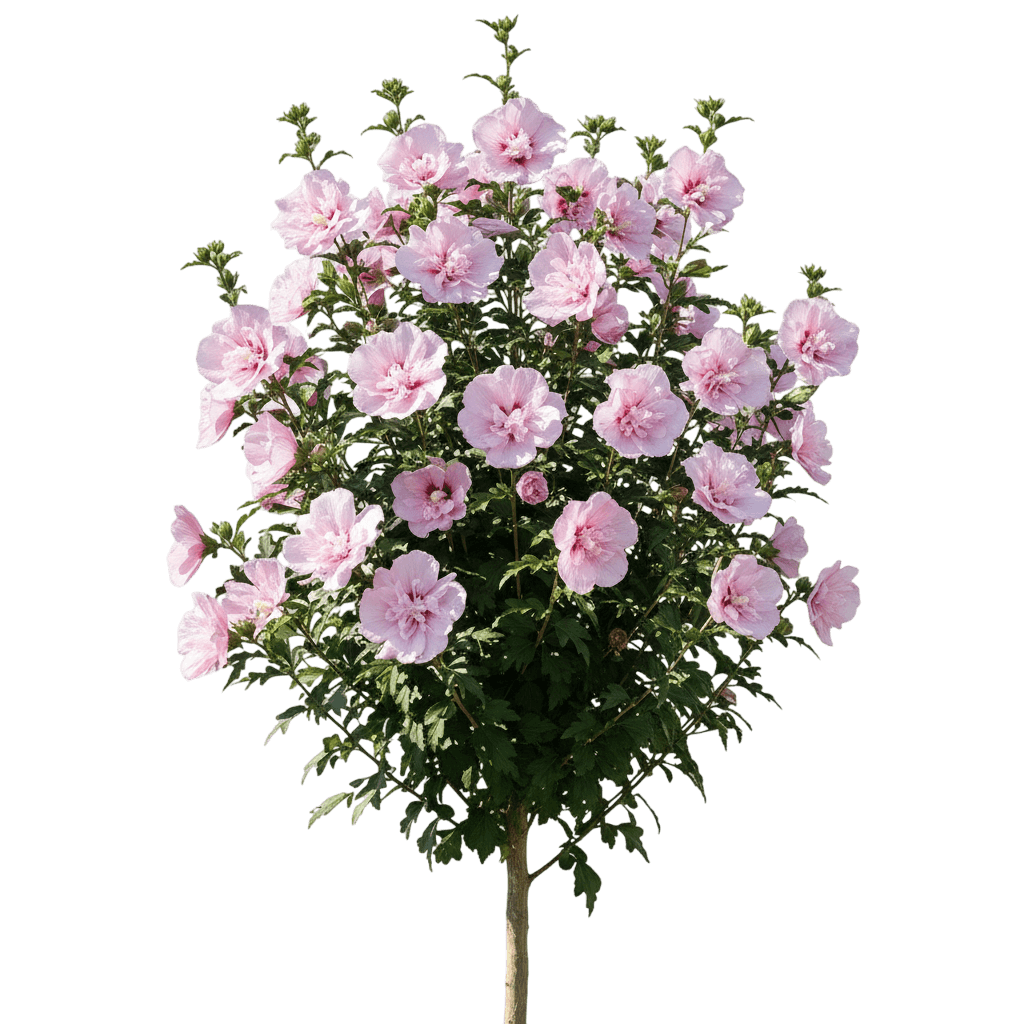 Pink Chiffon® Rose Of Sharon Standard (Hibiscus Syriacus Pink Chiffon 'Jwnwood4') - Flowering Trees