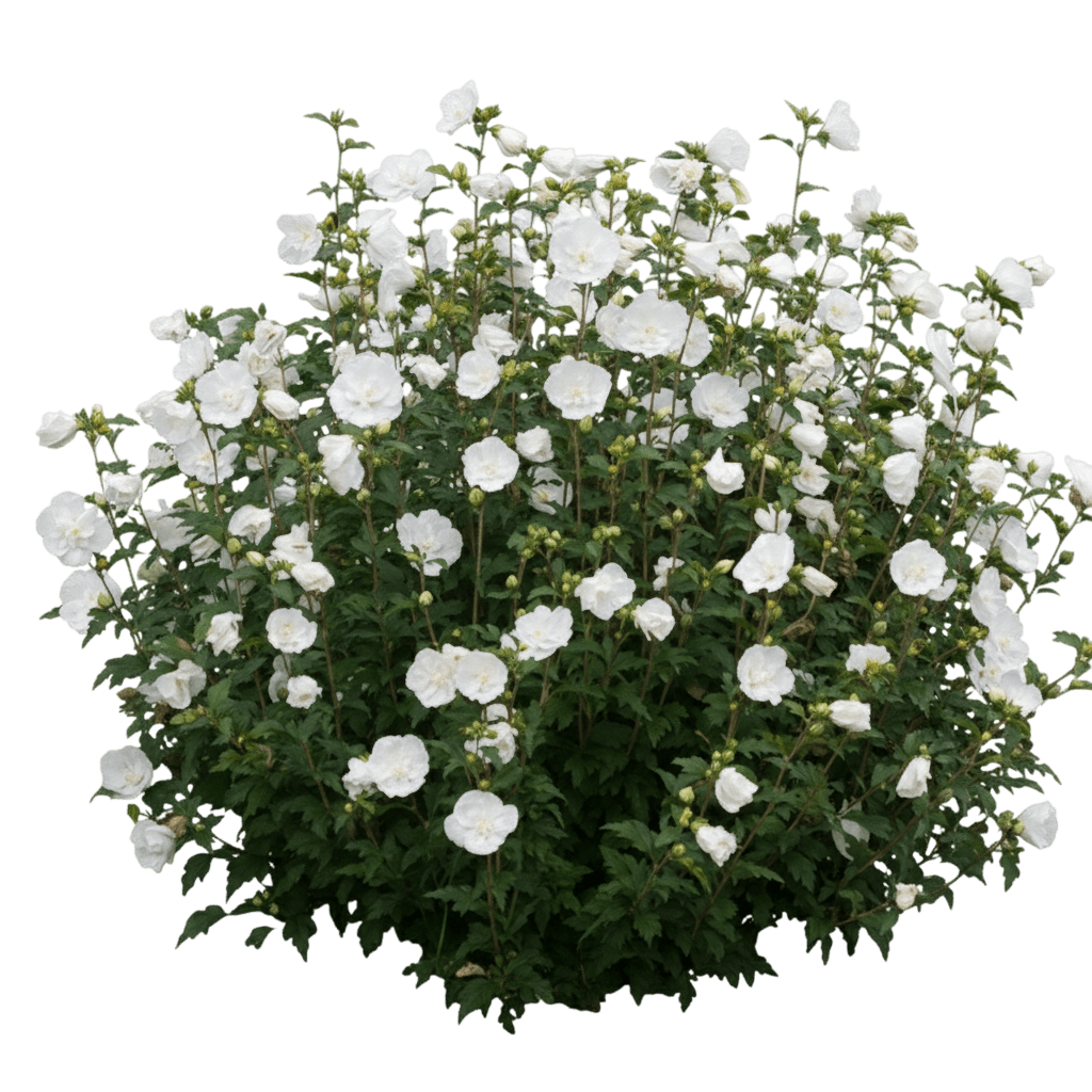 White Chiffon® Rose Of Sharon Standard (Hibiscus Syriacus White Chiffon 'Notwoodtwo') - Ground Layers