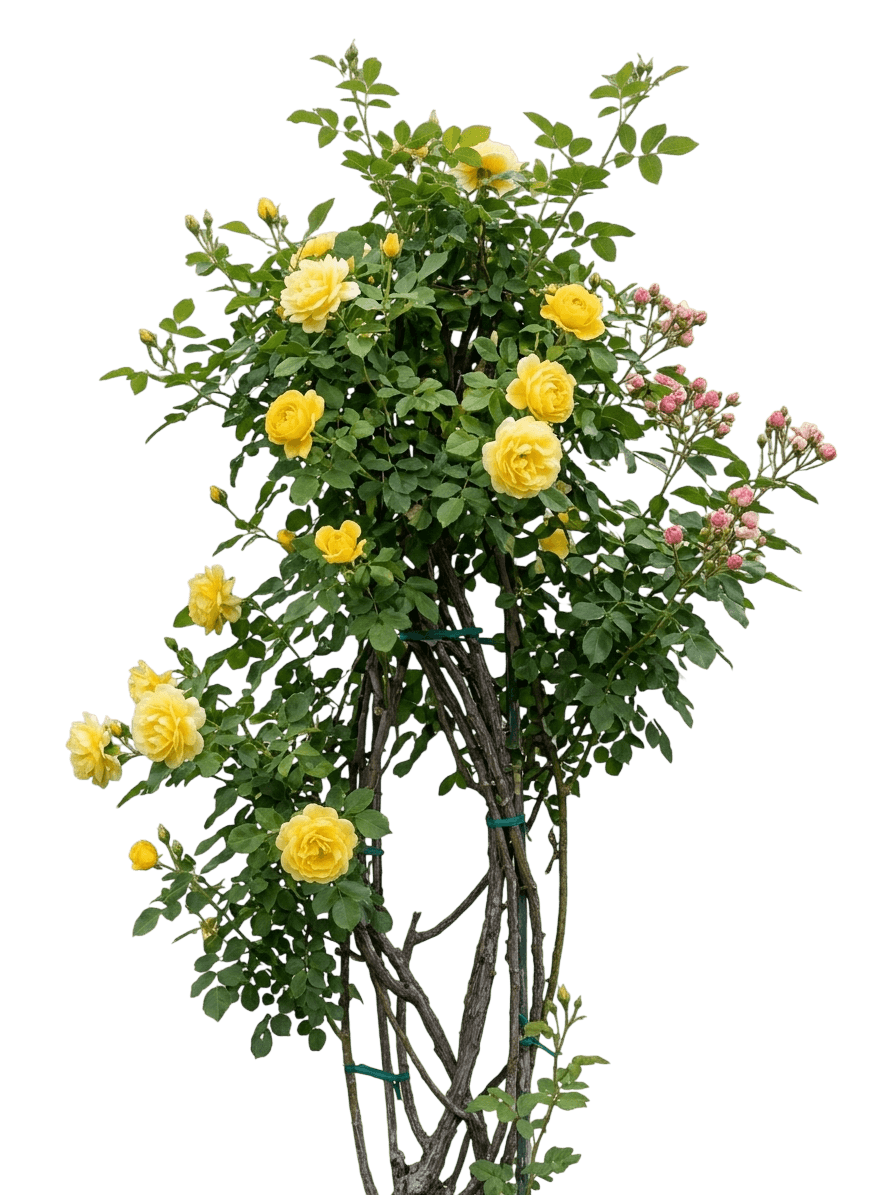 Rose, Golden Showers (Rosa X 'Golden Showers') - Ground Layers