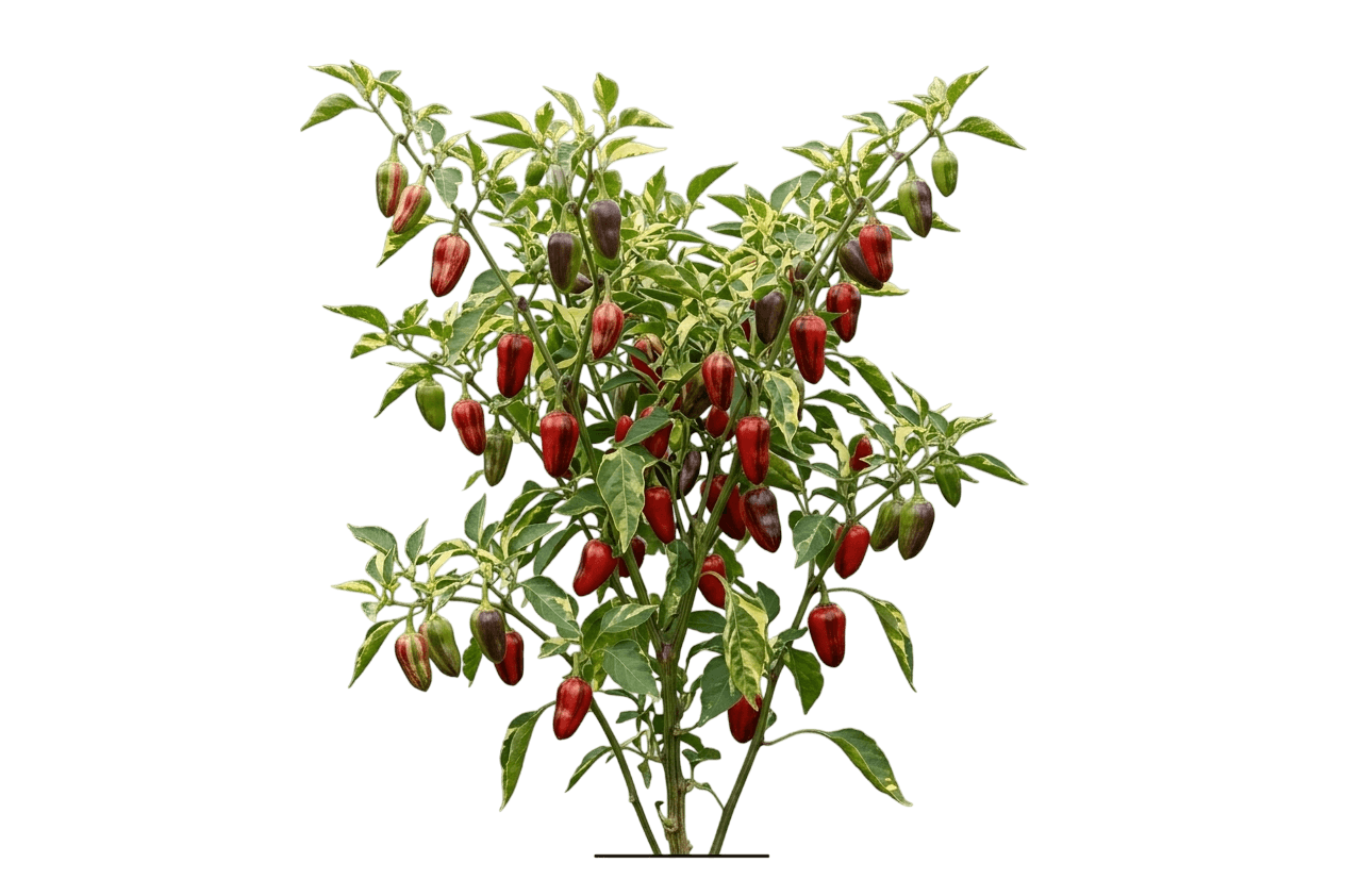 Candy Cane Chocolate Cherry Sweet Pepper (Capsicum Annuum 'Candy Cane Chocolate Cherry') - Perennials
