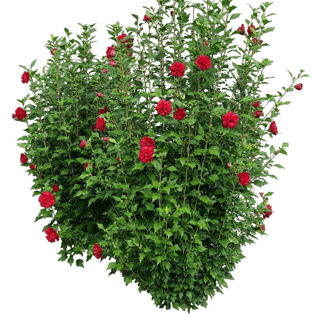 Double Red Rose Of Sharon 'Mindour1' Pp30101 French Cabaret™ (Hibiscus Syriacus Red 'Mindour1') - Flowering Trees