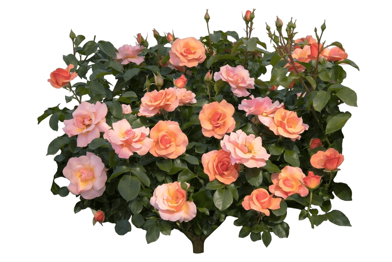 Nitty Gritty Peach rose (Rosa 'Ruiri0091A') - Ground-layer plants