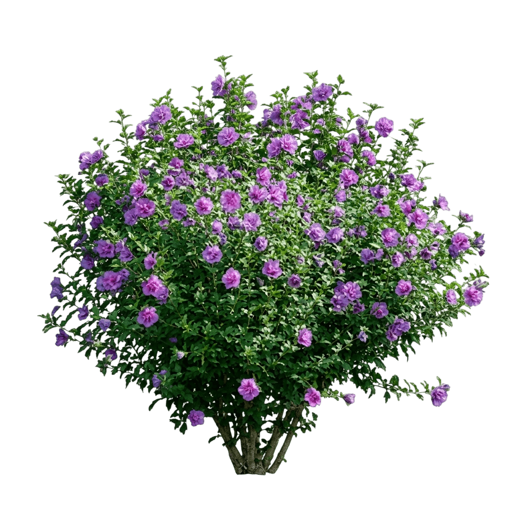 Dark Lavender Chiffon® Rose Of Sharon (Hibiscus Syriacus Dark Lavender Chiffon 'Notwoodone') - Ground Layers