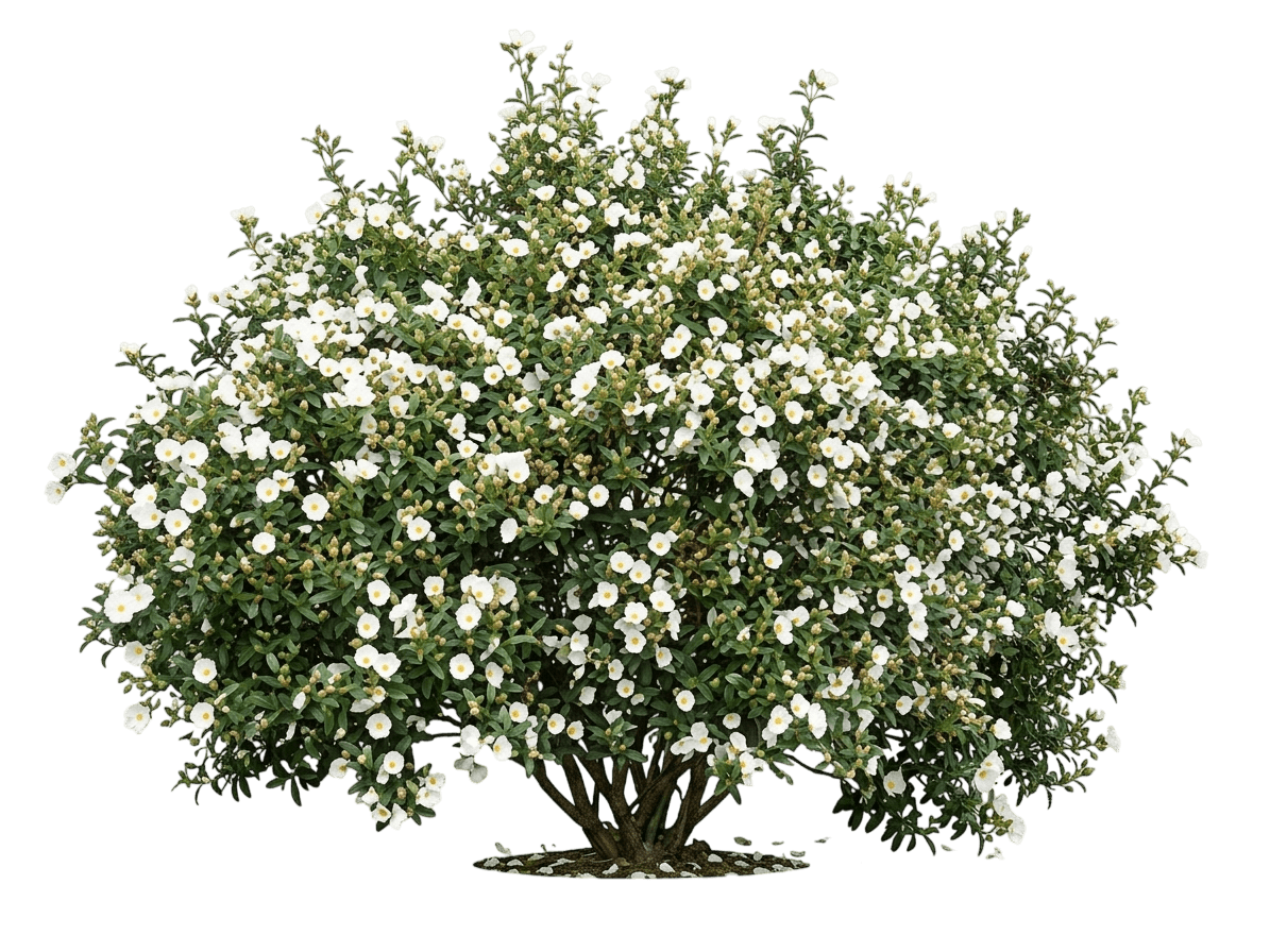 Bennett'S White Rockrose (Cistus Ladanifer Var. Petiolaris 'Bennett'S White') - Ground Layers