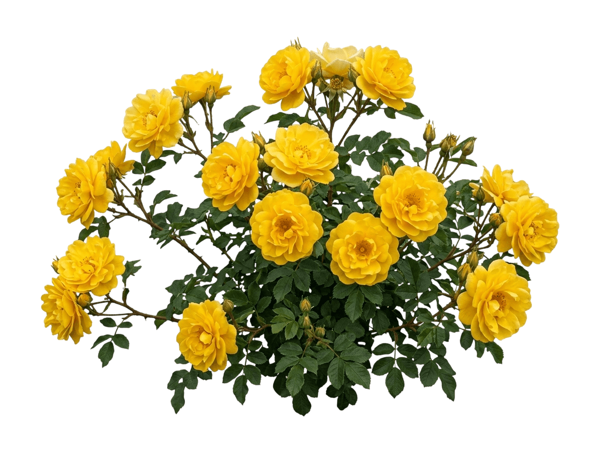 Rose, Harrison'S Yellow (Rosa Foetida X Harisonii) - Ground Layers