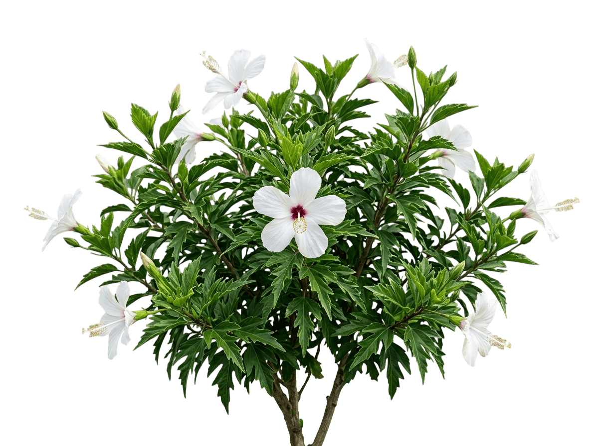 Dainty White (Hibiscus × Rosa-Sinensis 'Dainty White') - Ground Layers