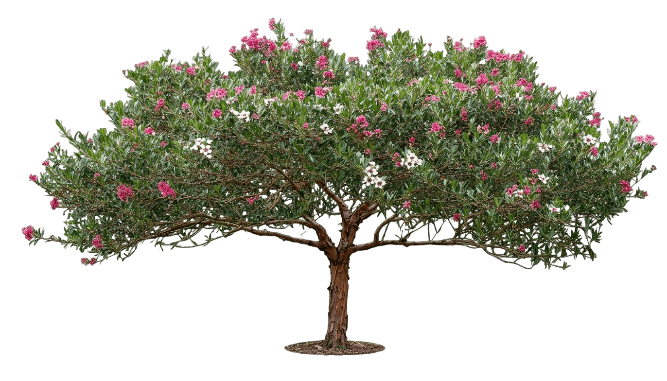 besenartige Südseemyrte (Leptospermum Scoparium) - Pflanzen der Bodenschicht