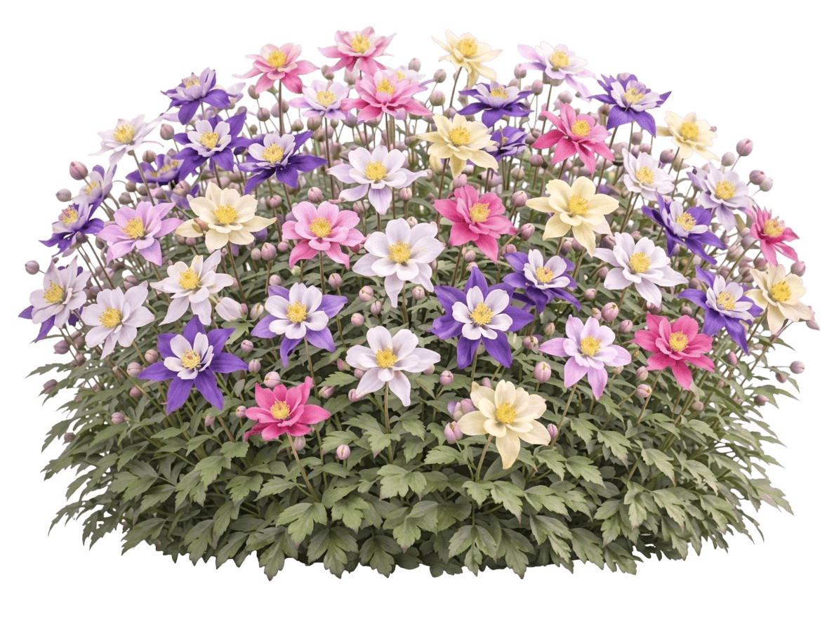 columbine, origami mix (Aquilegia X Caerulea 'Origami Mix') - Perennials