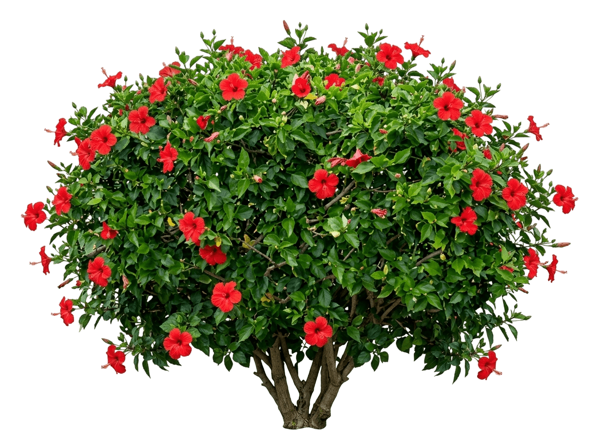 Brilliant Tropical Hibiscus (Hibiscus × Rosa-Sinensis 'Brilliant') - Ground Layers