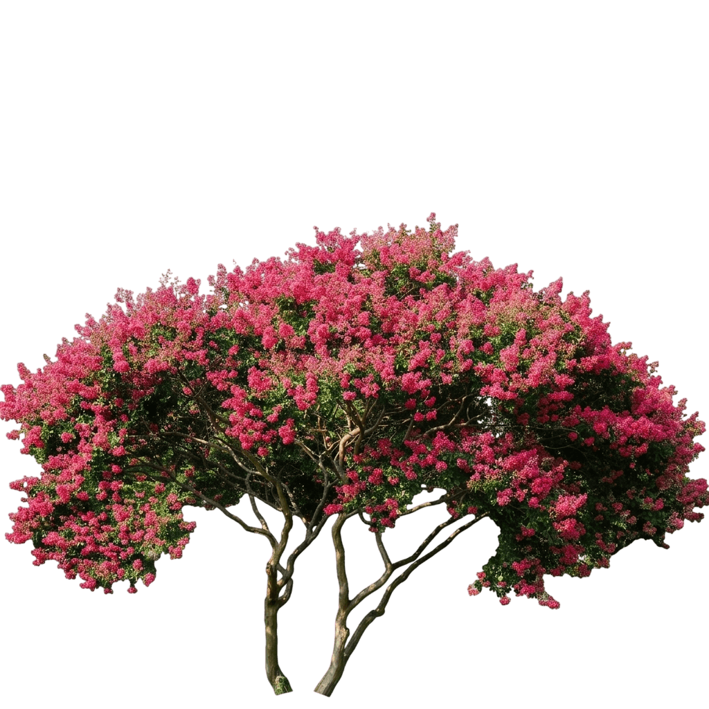 Double Dynamite crape myrtle (Lagerstroemia Indica 'Whit X') - Ground Layers