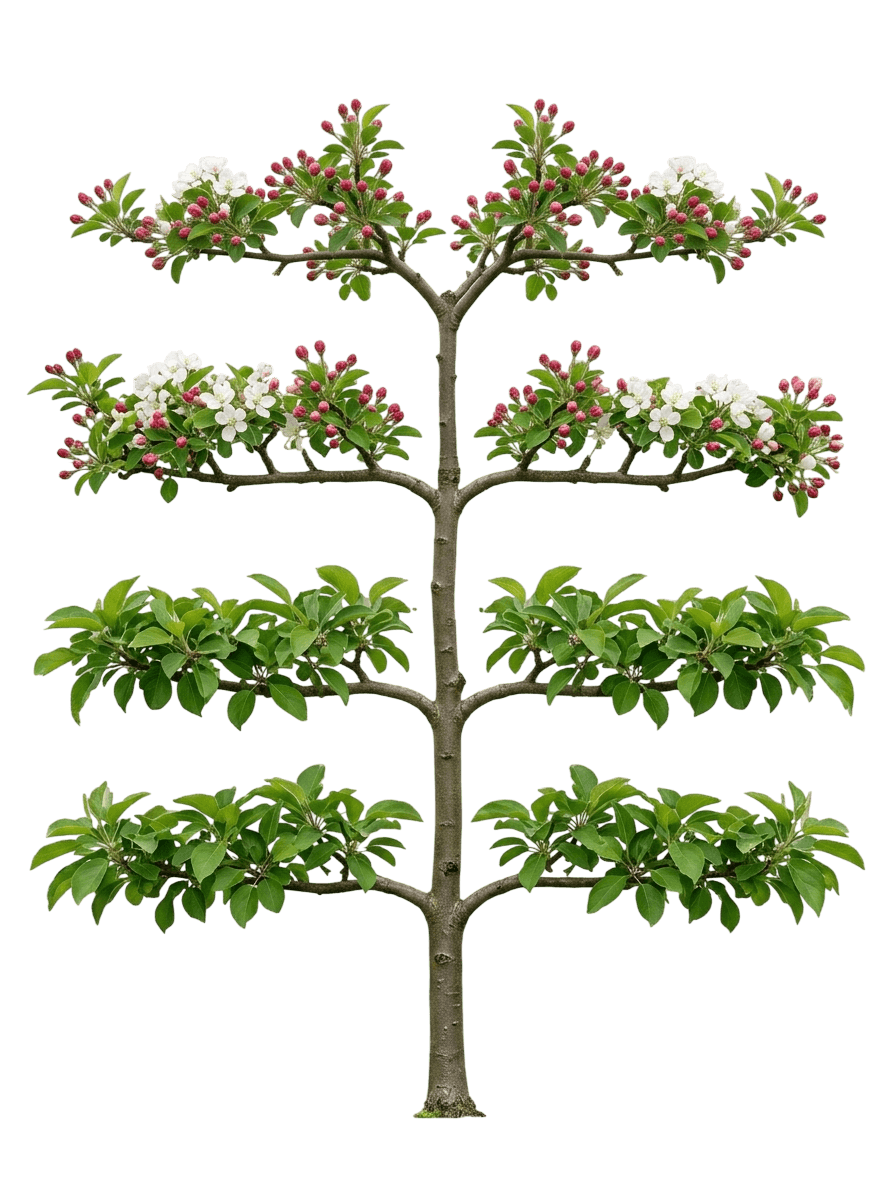 Apple, 4 In 1 Espaliered (Malus) - Fruit Trees