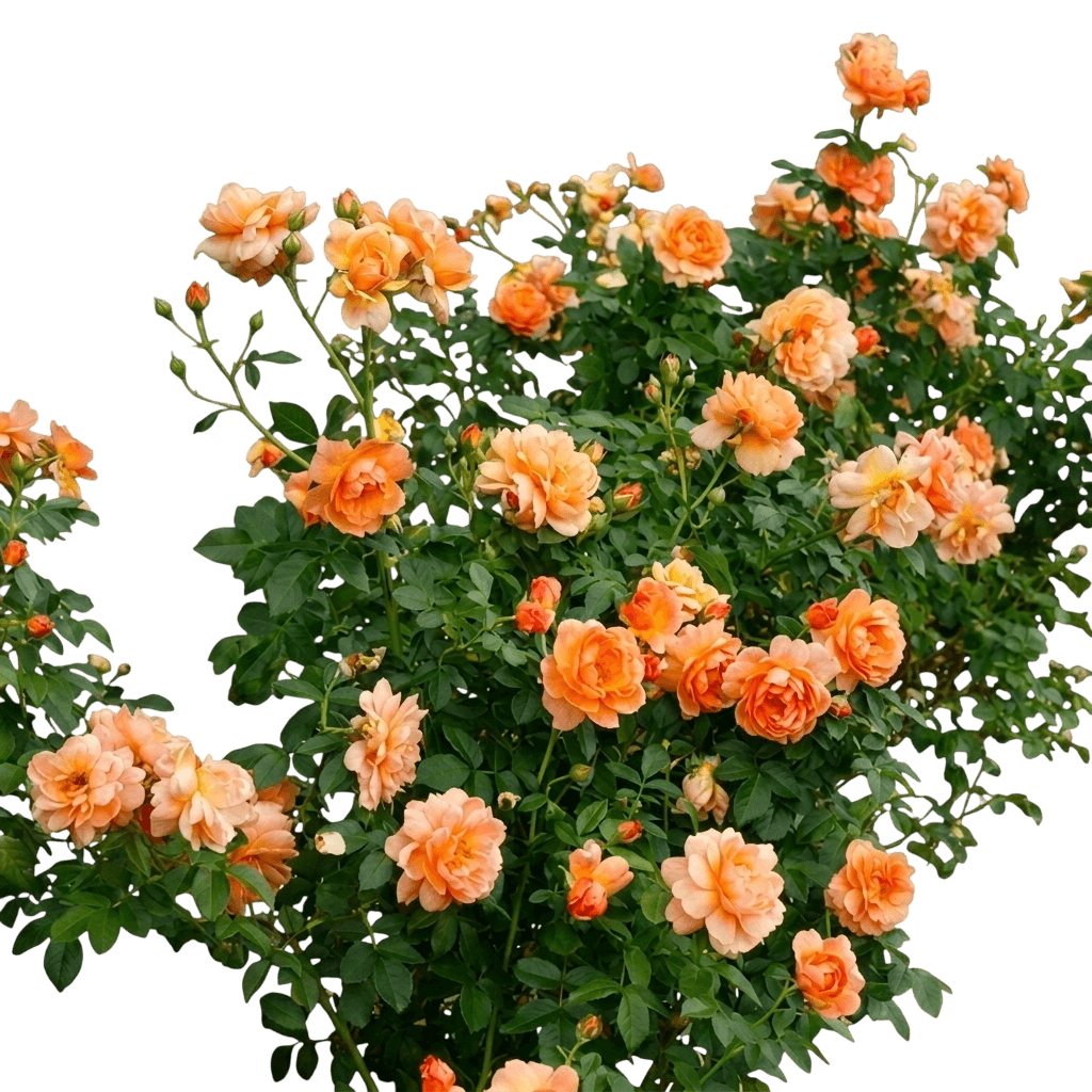 fragrant peach orange shrub roses 'horcogjil' at last® (Rosa Pp27541 'Horcogjil') - Ground-layer plants