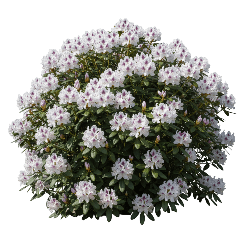 Cunningham'S White Rhododendron (Rhododendron Catawbiense Grandiflorum 'Cunningham') - Ground Layers