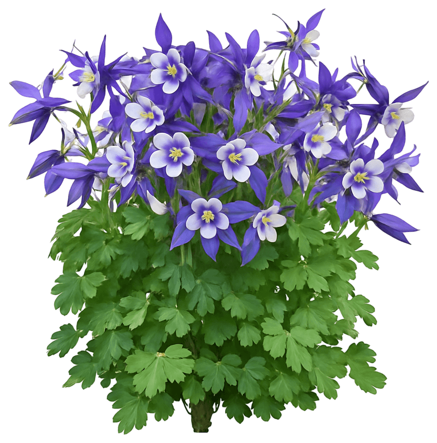 Columbine 'Deep Blue & White' (Aquilegia Caerulea Kirigami™ 'Deep Blue & White') - Perennials